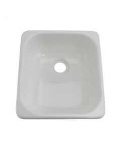 Sink; Better Bath; Square Outdoor Kitchen Sink; 12-3/4 Inch x 15 Inch; Drop In/ Surface Mount; White; ABS
