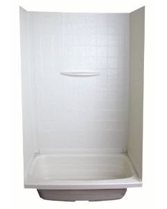 24 X 36 X 59 Bath Tub Wall Surround; 1-Piece Design; Picture Frame Finish - White