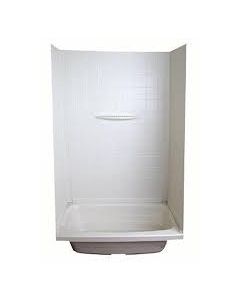24IN X 40IN X 59IN BATHTUB & SHOWER PAN SURROUND; 1-PIECE DESIGN; PICTURE FRAME FINISH - WHITE
