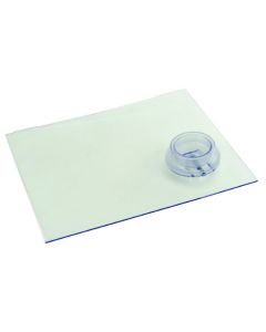 Screen Door Slide; Slider Panel With Push Down Handle; 9-3/4 Inch Height x 12 Inch Width; Plastic; With Knob
