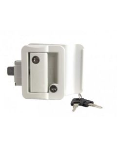 Entry Door Lock; Paddle Style Handle With Dead Bolt; With Keys; White
