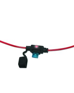 Fuse Holder; ATM/ Mini Blade Fuses; Two 6 Inch 12 Gauge Wire; 30 Amperage Max Rating; With Fuse; Single
