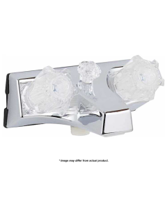 Utopia Tub-Shower Faucet, Chrome w/Clear Handles

