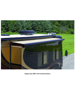 Awning; SOK III; Slide Out Cover; 42 Inch Extension Automatically Extends/ Retracts With The Slide Out; Roof Size Range 142 To 149 Inches; Flange Size Range 147 To 154 Inches; 153 Inch Fabric Width; Solid Black; Vinyl; With Black Deflector And Cover; With