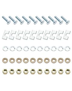 Fifth Wheel Trailer Hitch Hardware; Replacement Installation Hardware For Reese 58058 (10 - Bolt Design); Includes 10 Carriage Bolt 1/2 Inch-13 x 2 Inch GR5/ 10 Hex Nut 1/2 Inch-13 GR5/ Ten 1/2 Inch Plated Lockwasher/ 10 Conical Washer 1/2 Inch and 10 Blo