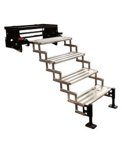 Entry Step; GlowStep Revolution; 4 Manual Folding Steps: 22-1/4 Inch Length x 8 Inch Width and 7-1/2 Inch Rise; Without Platform; 16 to 17 Inch Collapsed Height; 375 Pound Capacity When Used With GlowGuide/ 350 Pound Capacity Without GlowGuide; Built In S
