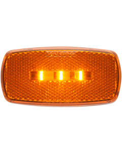 Yellow Marker/Clearance Light w/Reflex & White Base, 2-Wire (Polypack)