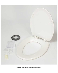White Aria Toilet Seat and Cover Assembly