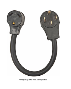 Power Cord Adapter; Surge Guard ®; For Connecting RV Power Inlet To Standard Power Source; 14 Gauge; 3 Wire Type; 30 Amp Male To 15 Amp Female; 12 Inch Length; Non Locking; Without Lighted Ends; Without Handle
