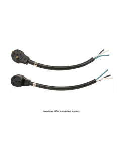Power Cord; Surge Guard ®; Power Supply Cord; 30 Amps; 18 Inch Length; 3 Prong Male End And End For Hard Wiring; 10/3 Gauge 3 Wire; UL Approved; Black; PVC Jacket; With T Pull Handle

