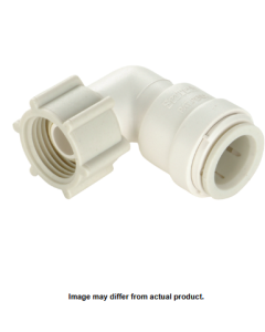 Fresh Water Fitting; AquaLock; Adapter; 1/2 Inch Female Quick Connect Copper Tube End x 3/4 Inch Female Garden Hose Thread Swivel End Nut; 90 Degree Elbow; Off-White; Polysulfone (High Performance Thermal Plastic); Single; With Retail Package
