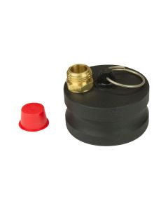 Sewer Cap; Waste Master ™; Male Cam Lock Garden Hose Adapter; With Garden Hose Connector; Single; Black
