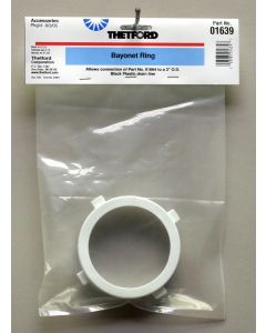 Sewer Hose Connector; Locking Ring To Connect Sewer Hose To RV Holding Tank; Bayonet Ring For Connecting 3 Inch Sewer Hose; 3 Inch Inside Diameter x 4 Inch Outside Diameter; White
