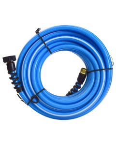 Fresh Water Hose; Aqua Fresh; Not Heated; 1/2 Inch Internal Diameter; 50 Foot Length; Suitable For Drinking Water; BPA/ Phthalate And Lead Free; Blue; With Hose Gripper and Pre-Installed Hose Saver On Both Ends

