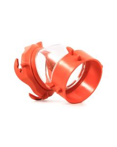 Sewer Hose Connector; RhinoFLEX ™; For Connecting Sewer Hose to Dump Station; 45 Degree Swivel Lug and Bayonet Fittings; Clear
