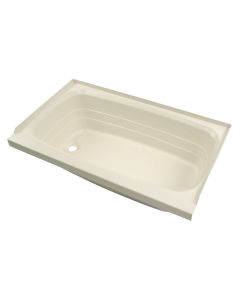 Bathtub; Better Bath; Standard Tub; 24 Inch x 40 Inch; With Threshold; Without Seat; Smooth Floor Surface; Left Hand Drain; Parchment; ABS

