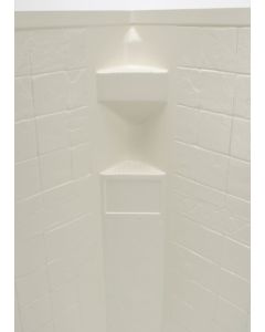 Shower Surround; Better Bath; 1 Piece Design; 34 Inch Length x 34 Inch Width x 68 Inch Height Neo Angle Shower; Parchment; Faux Slate; ABS Plastic; For Use With 9.5 Inch Apron
