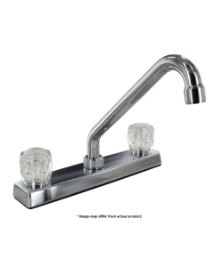 KITCHEN FAUCET, 8IN HI-RISE TUBULAR, 2 KNOB, PLASTIC, CHROME
