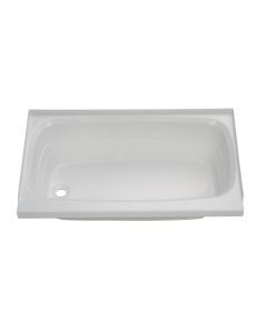 Bathtub; Better Bath; Standard Tub; 24 Inch x 40 Inch; With Threshold; Without Seat; Smooth Floor Surface; Left Hand Drain; White; ABS
