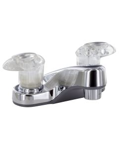 BATHROOM FAUCET, 4IN, 2 LEVER, 1/4 TURN, PLASTIC, CHROME