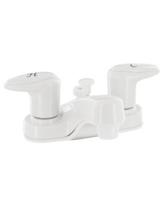 BATHROOM DIVERTER FAUCET, 4IN, 2 LEVER, 1/4 TURN, PLASTIC, WHITE
