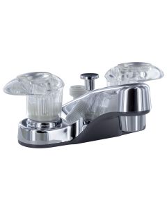 Bathroom Diverter Faucet, 4, 2 Lever, 1/4 Turn, Plastic, Chrome, Box