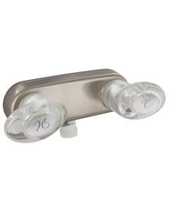 Shower Valve W/ Vac Brkr, 4, 2 Lever, 1/4 Turn, Plastic, Brushed Nickel, Box