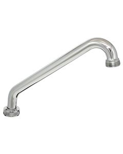 SPOUT, 8IN HI-RISE TUBULAR FOR 2 HDL KITCHEN FAUCETS, BRASS, CHROME
