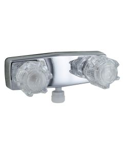 Shower Valve W/ Vac Brkr, 4, 2 Knob, Plastic, Chrome, Box