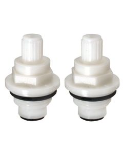 Faucet Stem And Bonnet; Fits Phoenix 2 Handle Kitchen/ Lavatory/ Exposed Tub And Shower Faucet; Right Hand Side; For Hot And Cold Supply With Acrylic Knob Handle/ Hot Supply On Lever Handle Faucet Only; Plastic; With Blister Package
