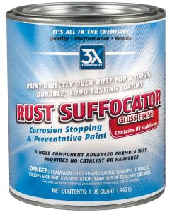 Rust Treatment; 3X Chemistry; Use To Permanently Stop Corrosion And Provides Added Protection Against Wear; 1 Quart Can; Brush On Type; Gloss; Single
