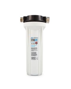 Fresh Water Filter; Hydro Life ®; Fits Standard Garden Hose Female Coupling for Pre-Tank Filtering; In-Line Canister Type; KDF ® and Activated Carbon; Removes Bacteria/ Heavy Metals and Chemicals; Without Hose Protector; Complete Kit With Garden Hose Fitt