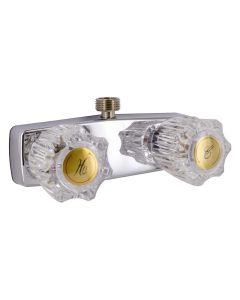 SHOWER VALVE W/ D-SPUD, 4IN, 2 KNOB, BRASS, CHROME
