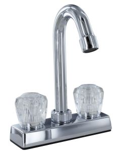 Bar Faucet, 4 With 6 Spout, 2 Knob, Plastic, Chrome, Box