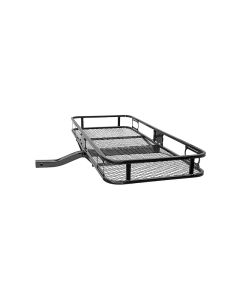 Trailer Hitch Cargo Carrier; Mounts In 2 Inch Receiver; 500 Pound Weight Capacity; 60 X 24 Inch; Mesh Rack; Non-Folding; Bolt-Together