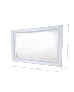Skylight Inner Dome; For Skylight Part Number SL1422; Rectangular; 22 Inch Length x 14 Inch Width Opening; 24 Inch Length x 16 Inch Width x 2 Inch Height Flange; Adhesive Sealant; Clear; ABS Plastic; Single
