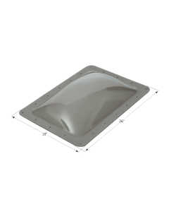 Skylight; 4 Inch High Bubble Type Dome; Rectangular; For 22 Inch Length x 14 Inch Width Opening; 26 Inch Length x 18 Inch Width Flange; Smoke; Polycarbonate; Without Blind; Single
