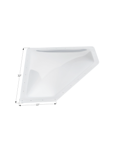 Skylight; 4 Inch High Bubble Type Dome; Neo Angle; For 28 Inch Length x 10 Inch Width Opening; 32 Inch Length x 13 Inch Width Flange; White; Polycarbonate; Without Blind; Single
