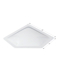 Skylight; 4 Inch High Bubble Type Dome; Neo Angle; For 24 Inch Length x 12 Inch Width Opening; 28 Inch Length x 15 Inch Width Flange; White; Polycarbonate; Without Blind; Single
