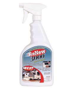 Car Wax; BEST ® ReNew 3000 ™; Liquid; With Carnauba Wax; 32 Ounce Spray Bottle; Use Protects Against Oxidation On Fiberglass/ Aluminum/ Acrylic/ Ceramic Tile/ Formica/ Stainless Steel/ Chrome And Porcelain
