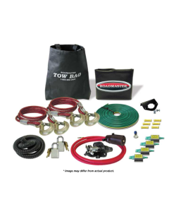 Tow Bar Accessory Kit; Combo Kits; For Roadmaster Blackhawk 2 All Terrain Tow Bars; With Wiring Kit and 4 Diodes/ Straight Power Cord/ Power Cord Mounting Bracket/ 2 Coiled Safety Cables/ 2 Steel Padlocks/ Vinyl Tow Bar Cover and Vinyl Accessory Storage B