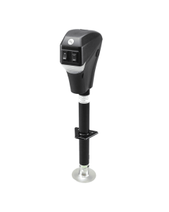 Trailer Tongue Jack; Electric A Frame Jack; 3500 Pound Capacity; 18 Inch Travel; Bolt On; Black; Steel; With 4 LED Lights/ Mounting Hardware/ Pins And Manual Crank Handle
