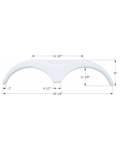FENDER SKIRT, TANDEM, HEARTLAND, FS763, POLAR WHITE
