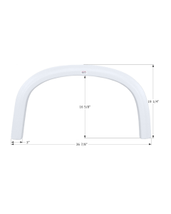 Fender Skirt; Single Axle; Fits Various Four Winds Brands; 37 Inch Length x 19-1/2 Inch Height; Polar White; ABS Plastic; Covers Single Wheel; Single; Use Measurements To Determine Proper Fitment Before Ordering
