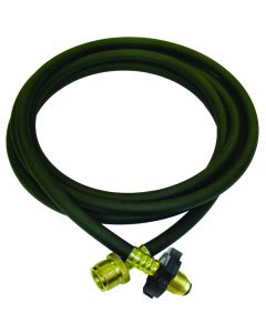 Propane Hose; 1/4 Inch Inside Diameter High Pressure Adapter Hose; Male POL (Prest-O-Lite) Number 60 Orifice With O-Ring And Plastic Handwheel x 1 Inch-20 Male Swivel; With Thermal Protection; 60 Inch Length; Thermoplastic And Brass; With Retail Packaging