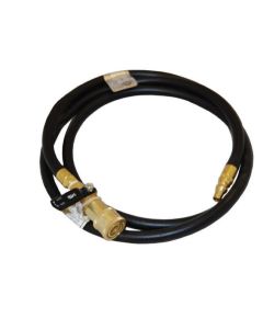 Propane Hose; 1/4 Inch Inside Diameter Propane Feed Hose; Extension Hose For Quick Disconnect Line To RV Appliances; Female Quick Disconnect x 1/4 Inch Quick Disconnect Nipple; Without Regulator; 48 Inch Length; With Shut Off Valve

