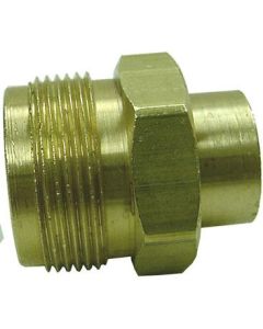 Propane Adapter Fitting; 1/4 Inch FNPT Inlet x 1 Inch-20 MNPT Outlet; Brass; Single; With Plastic Clamshell