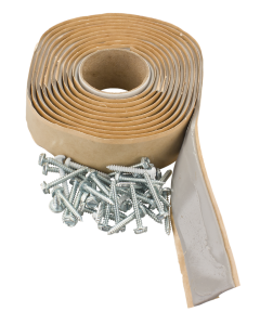 Roof Vent Installation Kit; Use For Installing Roof Vents/ Side Mount Vents/ Plumbing Stacks/ Refrigerator Vents; For Aluminum Roof Installations; Deluxe Putty Tape; 8 Foot Length; With 36 Screws
