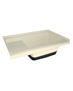 Bathtub; TU500; Sit-In Step Tub; 36 Inch Length x 24 Inch Width x 13 Inch Height; 16-1/2 Inch Length x 24 Inch Width Seat; Textured Floor Surface; With Ready To Drill Right Hand Drain; Colonial White; ABS Plastic; Single
