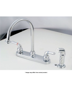 Faucet-8" Metal Kitchen W/ Gsnk Spout & Lever Hdls W/ Spray Chrome
